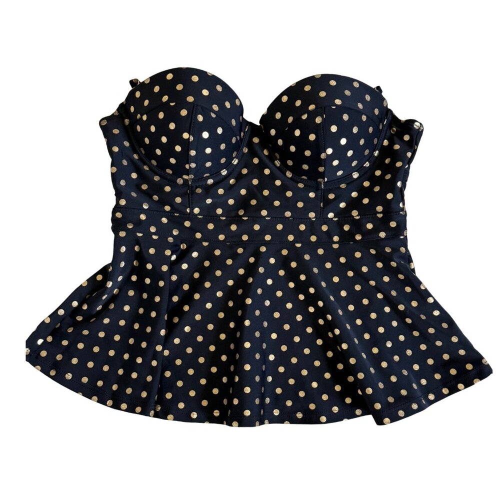 Betsey JohnsonWomen’s Polka Dot Peplum Swim Top